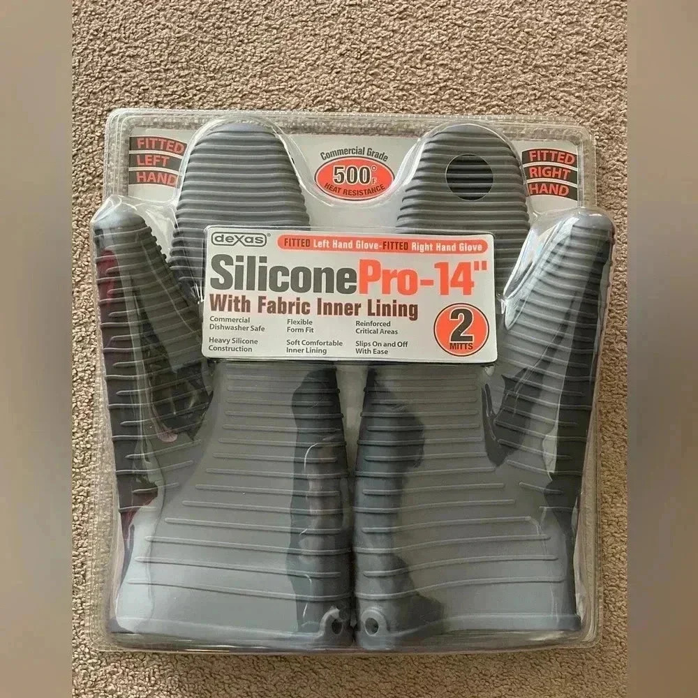 Pair DEXAS Silicone Oven GrayPair DEXAS Silicone Oven Stove Mitts Gloves Gray